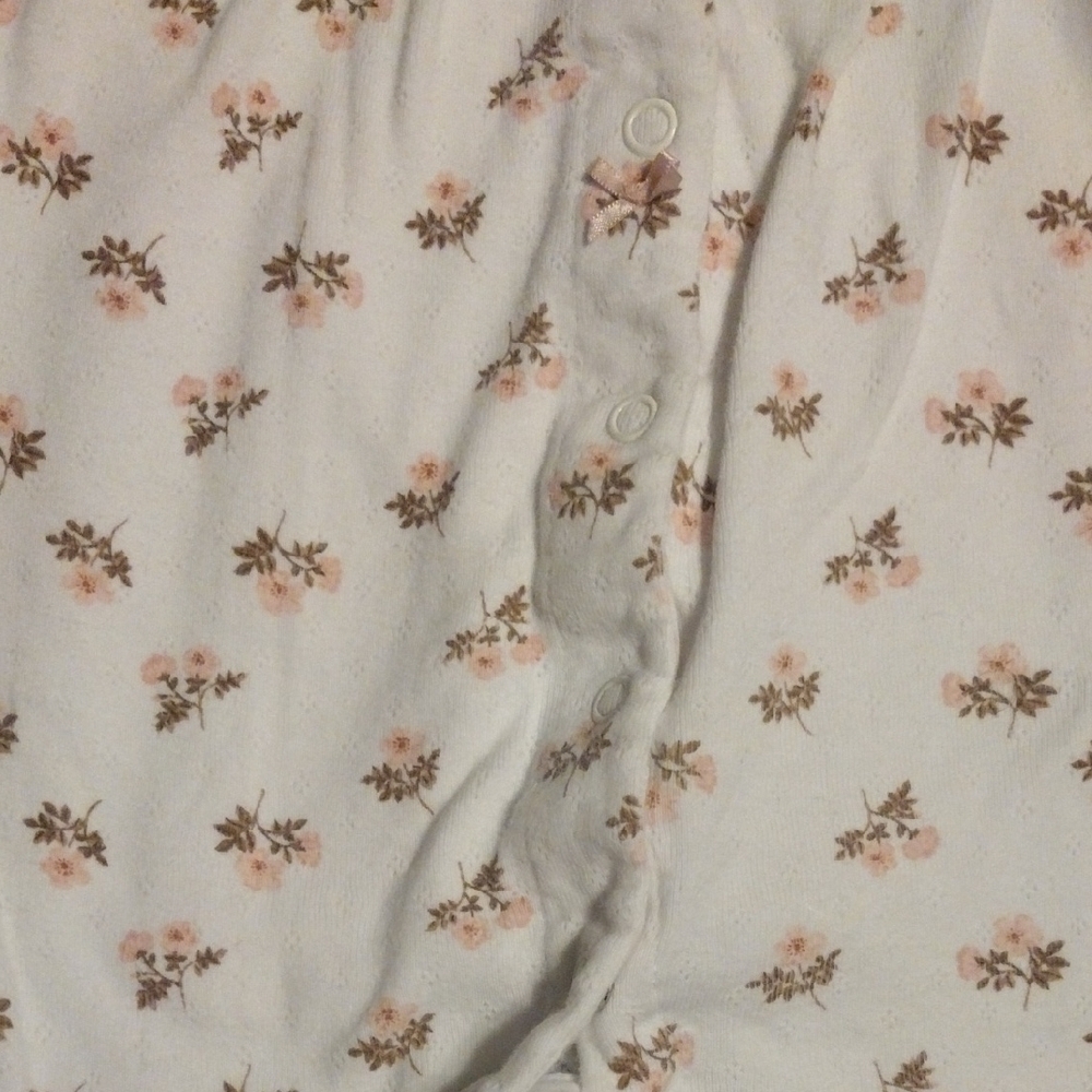 Carter's White and Pink Footie One Piece with Animal Print - Picture 3 of 4